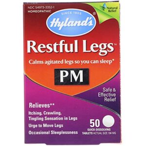 hyland’s restful legs pm quick dissolving tablets – 50 tablets, pack of 4