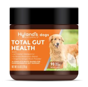hyland’s naturals – probiotics for dogs – total gut health – with actigen prebiotic and organic ginger root, 90 soft chews