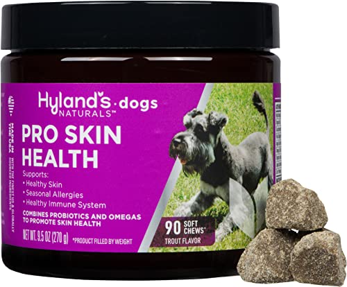 Hyland's Naturals - Pro Skin Health for Dogs, 90 Soft Chews, Supports Healthy Skin, Seasonal Allergies & Immune System, with Probiotics & Omega-3s, Trout Flavor