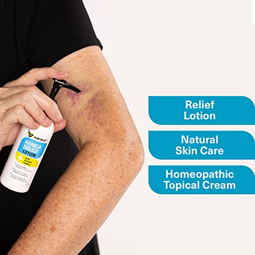 Pure Relief Arnica Cream Bruise Relief Lotion For Bruising And Swelling On Skin | Bruise Cream Extra Strength Vitamin K Cream | Moisturizing Arnica Bruise Formula Skin Care Gel W/Collagen, 4 Fl Oz