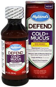hyland’s defend cold + mucus relief liquid 4 oz (pack of 3)