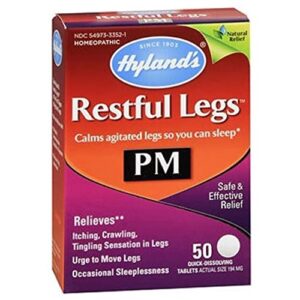 hyland’s restful legs pm quick dissolving tablets – 50 tablets, pack of 5