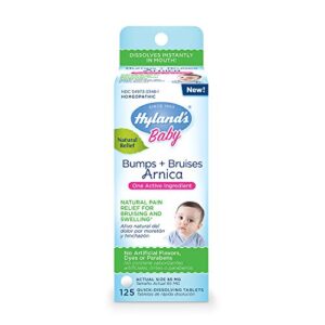 hyland’s baby bumps + bruises arnica natural pain relief for bruising and swelling tablets, 125 count
