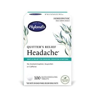 hyland’s quitter’s relief, headache, gentle relief for smoking cessation symptoms, 100 tablets, 100 count