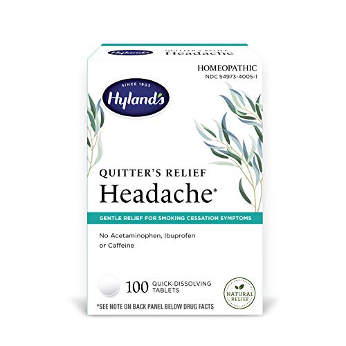 Hyland's Quitter's Relief, Headache, Gentle Relief for Smoking Cessation Symptoms, 100 Tablets, 100 Count