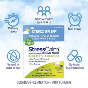 Boiron StressCalm for Relief of Stress, Anxiousness, Nervousness, Irritability, and Fatigue - 60 Count