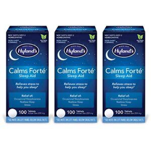 hyland’s calms forte’ sleep aid tablets, natural relief of nervous tension and occasional sleeplessness, 100 count (pack of 3)