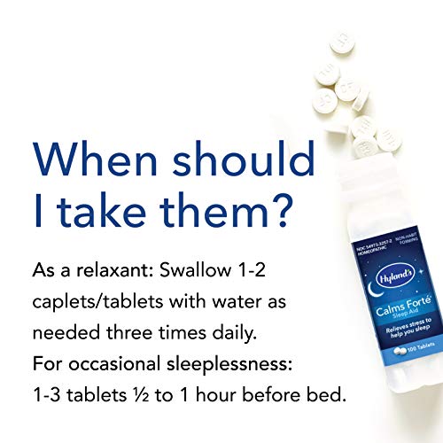 Hyland's Calms Forte' Sleep Aid Tablets, Natural Relief of Nervous Tension and Occasional Sleeplessness, 100 Count (Pack of 3)