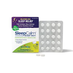 boiron sleepcalm sleep aid for deep, relaxing, restful nighttime sleep – melatonin-free and non habit-forming – 60 count