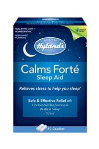 hyland’s calms forte’ sleep aid caplets, natural relief of nervous tension and occasional sleeplessness, 32 count