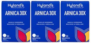 hyland’s arnica 30x 50 tablets (3 pack = 150 tablets), bruising, swelling, muscle pain relief