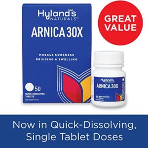 Hyland's Arnica 30x 50 Tablets (3 Pack = 150 Tablets), Bruising, Swelling, Muscle Pain Relief