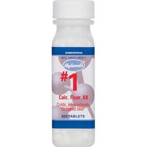 hemorrhoid treatment, homeopathic relief of hemorroids, colds, and chapped lips, hyland’s #1 cell salt calcarea fluorica 6x, 500 count