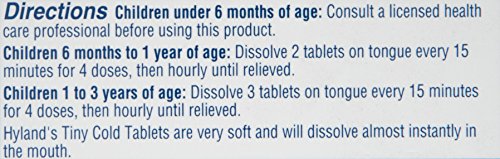 Hyland's Baby Tiny Cold Tablets, Natural Relief of Runny Nose, Congestion, and Occasional Sleeplessness Due to Colds, 125 Quick-Dissolving Tablets (Pack of 2)