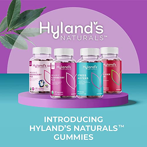 HYLAND'S Naturals Adult & Kids Organic Elderberry Plus Gummies, Organic Black Elderberry with ZINC & Vitamin C, Immune Support for Adults &Children, 60 Vegan Adult Gummies + 48 Vegan Kids Gummies