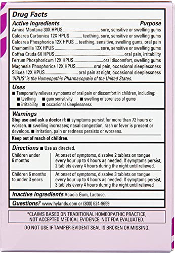 Hyland's Baby Nighttime Oral Pain Relief Tablets, 125 Count (2)2