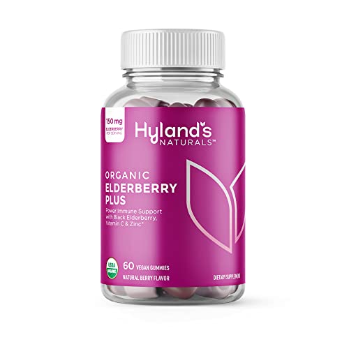 HYLAND'S Naturals Organic Elderberry Plus Gummies + Apple Cider Videgar Blast Gummies - 120 Vegan Adult Gummies (60 of Each)