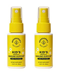 beekeeper’s naturals propolis throat spray for kids – 95% bee propolis extract – natural immune support & sore throat relief – has antioxidants & gluten-free, 1.06 oz (pack of 2)