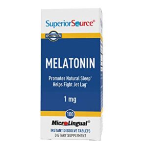 Superior Source Melatonin 1 mg, Under The Tongue Quick Dissolve Sublingual Tablets, 100 Ct, with Chamomile, Natural Sleep Support, Sublingual Melatonin, for Adults, Non-GMO