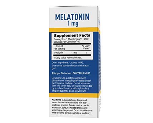 Superior Source Melatonin 1 mg, Under The Tongue Quick Dissolve Sublingual Tablets, 100 Ct, with Chamomile, Natural Sleep Support, Sublingual Melatonin, for Adults, Non-GMO