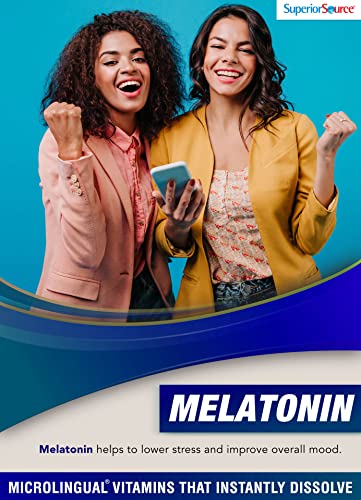 Superior Source Melatonin 1 mg, Under The Tongue Quick Dissolve Sublingual Tablets, 100 Ct, with Chamomile, Natural Sleep Support, Sublingual Melatonin, for Adults, Non-GMO