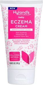 hyland’s naturals baby eczema cream, rich soothing moisturizer for eczema prone skin, with colloidal oatmeal, 5 ounce