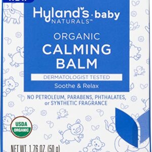 Hyland's Naturals Baby Organic Calming Balm, Soothe & Relax, With Organic Lavender, Eucalyptus, & Bergamot Fruit Oil, Safe & Gentle, Dermatologist Tested, 1.76 oz.