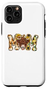 iphone 11 pro mom hyland cow mama cows bull rodeo western mother kids tee case