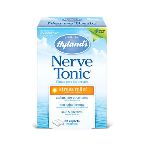 Hyland's Nerve Tonic Quick Dissolve Tablets, Stress Relief, 50 Tablets Per Bottle (5 Bottles)