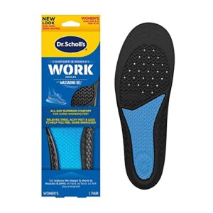 dr. scholl’s work insoles all-day shock absorption and reinforced arch support that fits in work boots and more (for women’s 6-10)