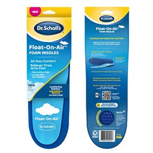 dr. scholl’s float-on-air insoles for men, shoe inserts that relieve tired, achy feet with all day comfort, men’s 8-14