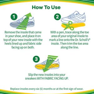 Dr. Scholl’s Running Insoles // Reduce Shock and Prevent Common Running Injuries: Runner's Knee, Plantar Fasciitis and Shin Splints, Men's 10.5-14