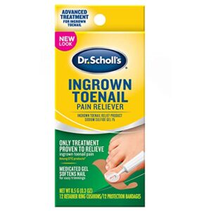 dr. scholl’s ingrown toenail pain reliever, 0.3oz / medicated gel softens nails for easy trimming and foam ring and bandage protect the affected area