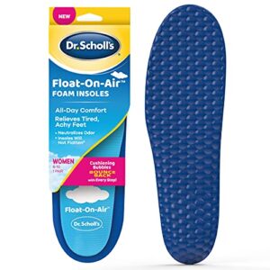 dr. scholl’s float on air insoles for women shoe inserts that relieve tired achy feet with all day comfort, women’s 6-10, 1 count
