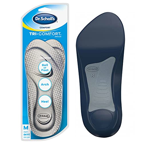 Dr. Scholl’s Tri-Comfort Insoles // Comfort for Heel, Arch and Ball of Foot with Targeted Cushioning and Arch Support (for Men's 8-12, also Available Women's 6-10)