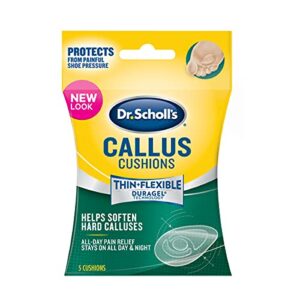 dr. scholl’s callus cushion with duragel technology, 5ct // relieves callus pressure and provides cushioning protection against shoe pressure and friction for all-day pain relief