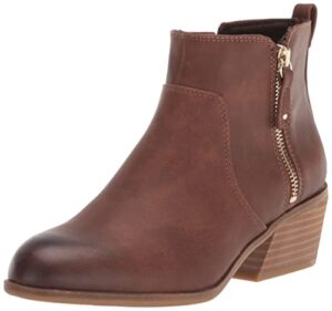 dr. scholl’s shoes women’s lawless ankle booties boot, copper brown synthetic, 9