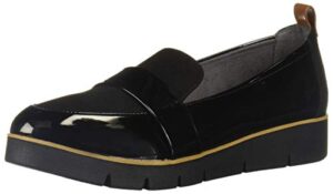 dr. scholl’s shoes women’s webster loafer, black patent/microfiber, 8 us
