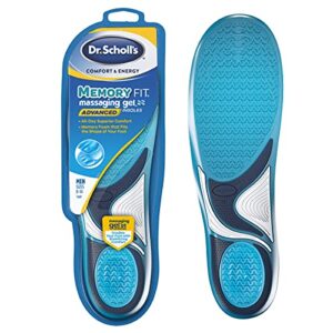 dr. scholl’s comfort and energy memory fit insoles for men, 1 pair, size 8-14