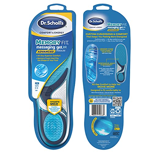 Dr. Scholl's Comfort and Energy Memory Fit Insoles for Men, 1 Pair, Size 8-14