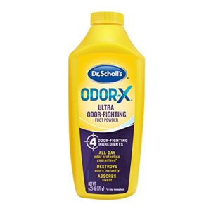 dr. scholl’s odor-fighting x foot powder, yellow, 6.25 ounce (pack of 3)