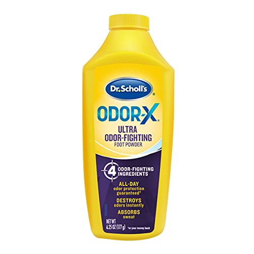 Dr. Scholl's Odor-Fighting X Foot Powder, Yellow, 6.25 Ounce (Pack of 3)