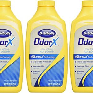 Dr. Scholl's Odor-Fighting X Foot Powder, Yellow, 6.25 Ounce (Pack of 3)