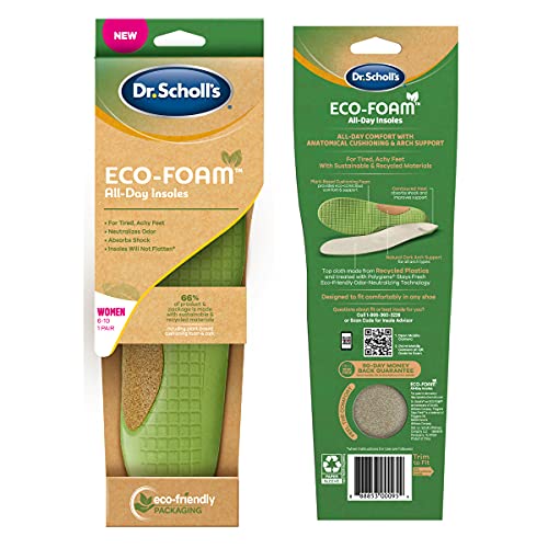 Dr. Scholl's Eco-Foam Insoles for Women, Shoe Inserts Made with Sustainable and Recycled Material, Women's 6-10