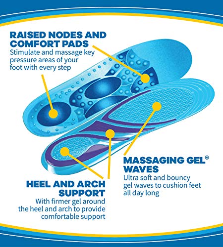 Dr. Scholl's Stimulating Step Insoles with Massaging Gel Plus Stimulating Nodes, Unisex 1 Pair