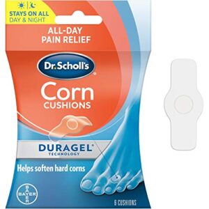 dr. scholl’s corn cushion with duragel technology 6ct cushioning protection against shoe pressure and friction that fits easily in any shoe for immediate and all-day pain relief packaging may vary