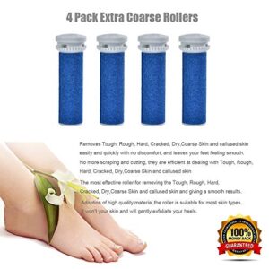 4 Pack Replacement Roller Refills Compatible with Scholl Express Pedi Foot Smoother-Extra Coarse