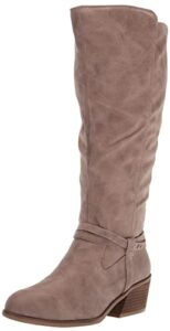 dr. scholl’s shoes women’s liberate high shaft boots knee, taupe fabric, 9.5