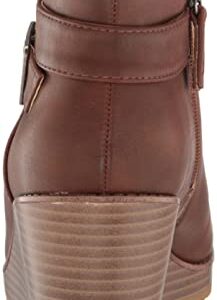 Dr. Scholl's Shoes Women's One Up Booties Ankle Boot, Copper Brown Synthetic, 8.5