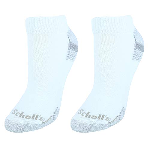 Dr Scholls Women's' Low Cut Advanced Relief Socks (2 Pair Pack), White